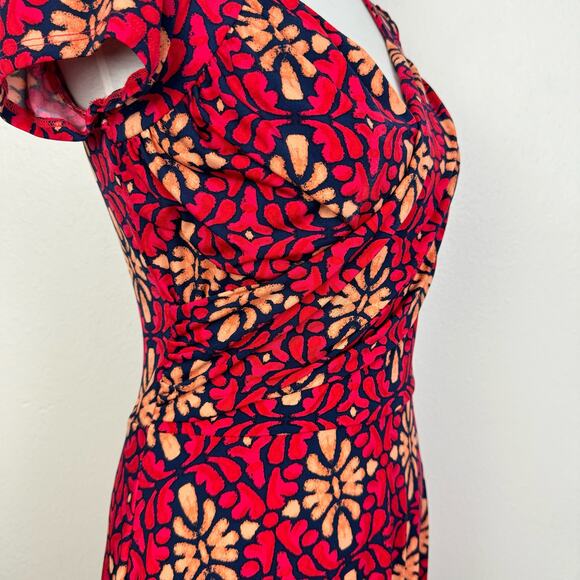 Leota Lula | Stitch Fix Terazzo Print Sweetheart Fit & Flare Faux Wrap Dress - Picture 6 of 8